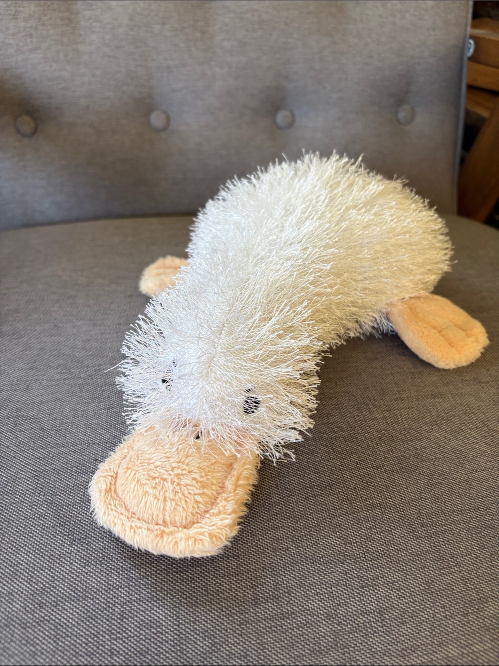 Gantz WebKins Fluffy Plush Platypus Stuffed Animal - Cream and Peach